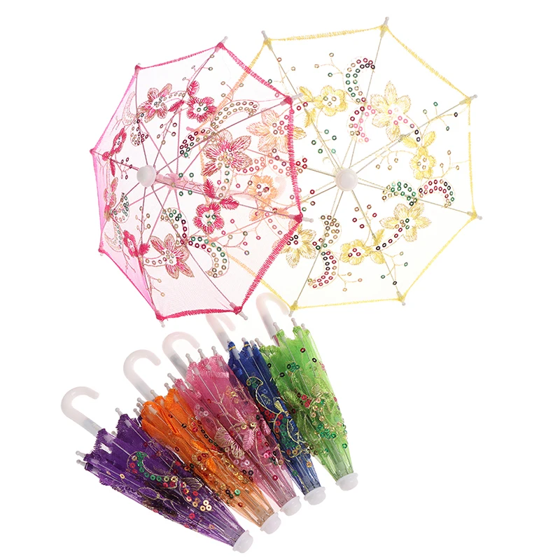 Mini Lace Umbrella Doll Accessories Handmade Doll's Embroidered Umbrella For 1/3 1/4 1/6 Dolls Toy Accessories