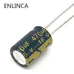 20pcs/lot P65 470uf16V Low ESR/Impedance high frequency aluminum electrolytic capacitor size 6*12 16V 470uf 20%