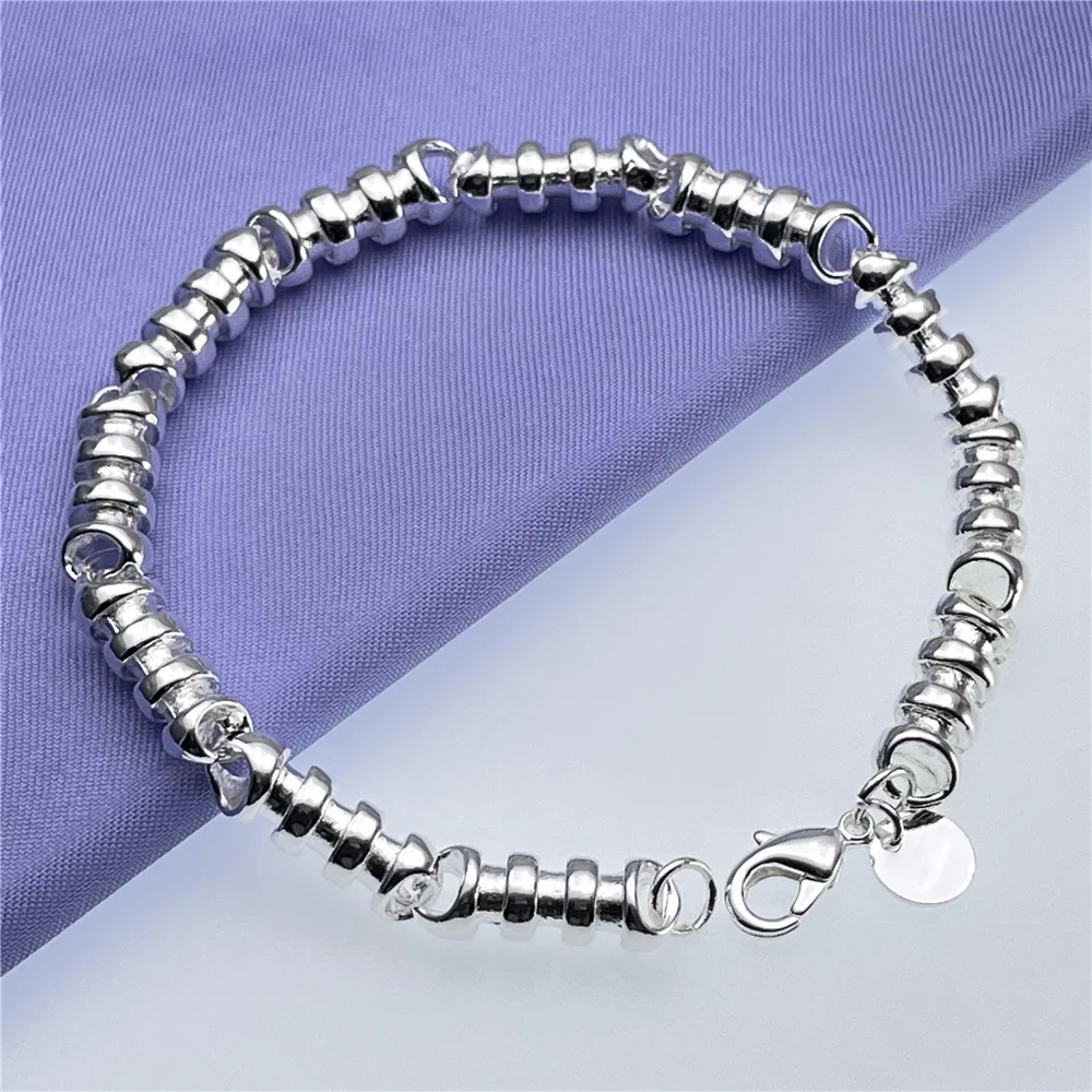 Bracelet en argent Sterling 925, pendentif en chaîne de bambou, adapté aux femmes, bijoux de fête et de mariage