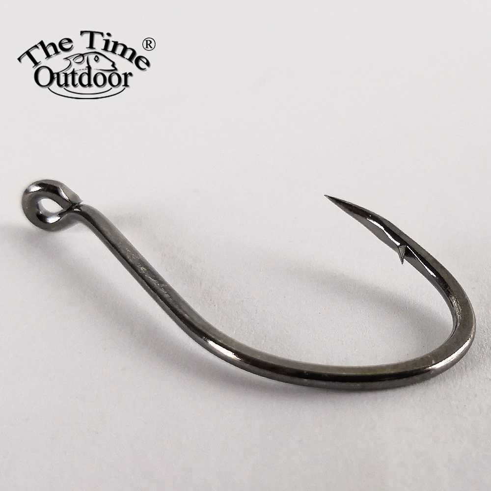 100pcs Thetime Octopus Fishing Offset Hooks Strong Pull High Carbon Jig Barbed Saltwater Single Hook Accessories Carp Tackle