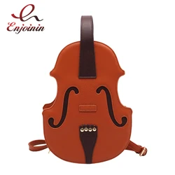 Spaß Braun Violine Form Schulter Tasche für Teenager Mädchen Mode Rucksack Reise Schule Tasche Mehrere Mit Frauen Tasche Pu Leder