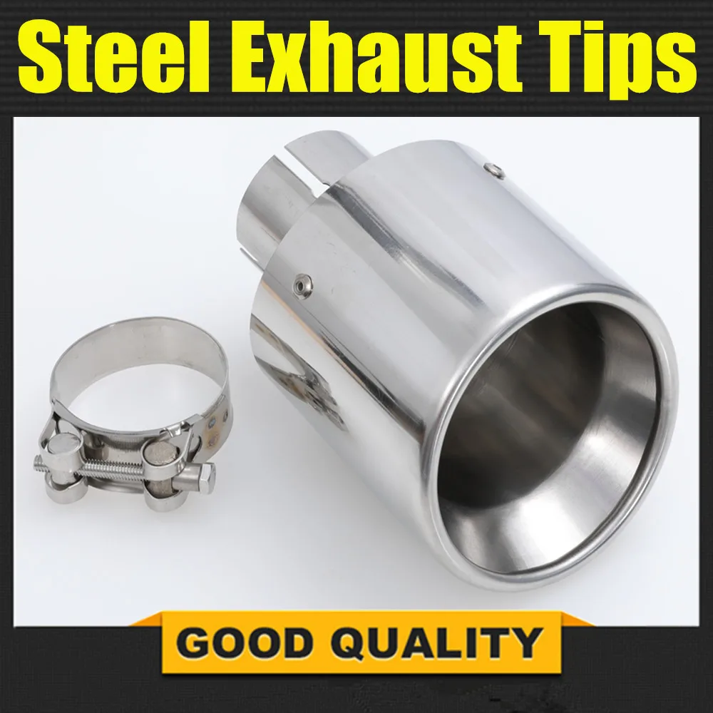 

1 Pcs Universal Stainless Steel Car Rear Exhaust Pipe Tail Muffler Tip Round for VW/Ford/Toyota/Honda/Mazda etc
