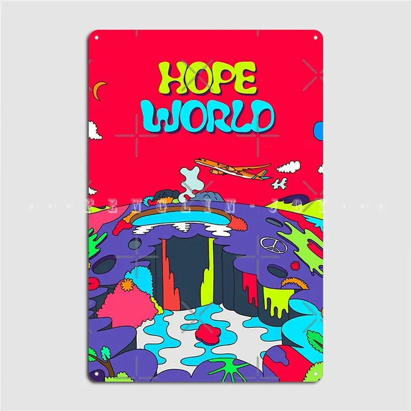 J-Hope Hope World Mixtape Poster Metal Plaque Club Party Design Plaques Tin Sign Posters