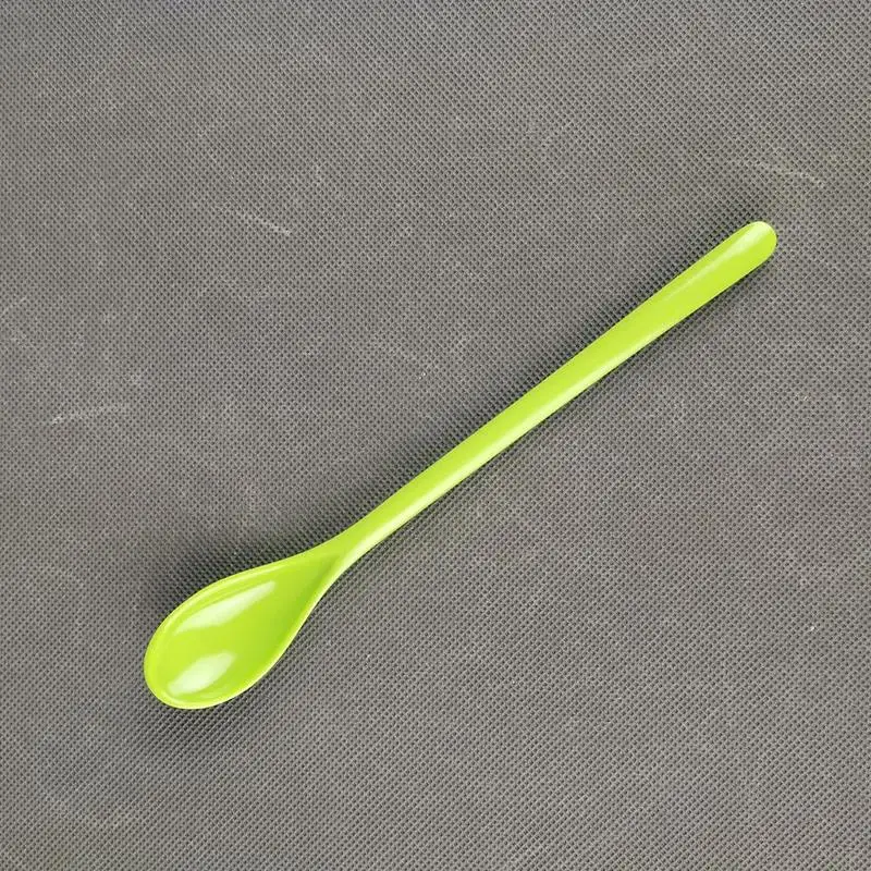 1PC สุ่มสี Long Handle ช้อนซุปชากาแฟช้อน Flatware ข้าวช้อนอาหารอาหารค่ำ Scoops ห้องครัว supply