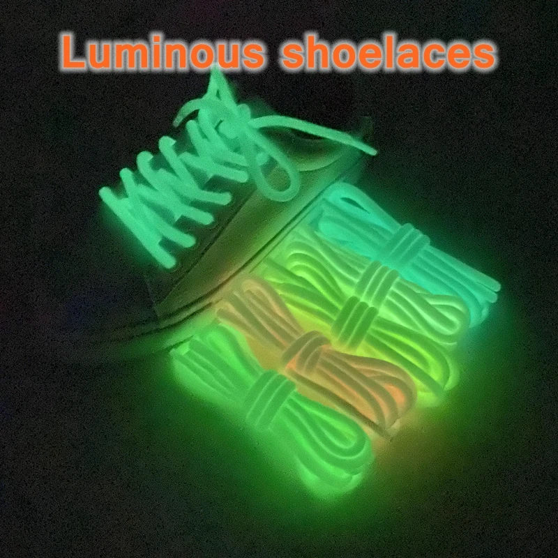 5 Farben Runde Leuchtschnürsenkel für dunkle Nächte, fluoreszierende Schnürsenkel für Damen und Herren, für Sneakers, 100/120/140CM – Detail 1