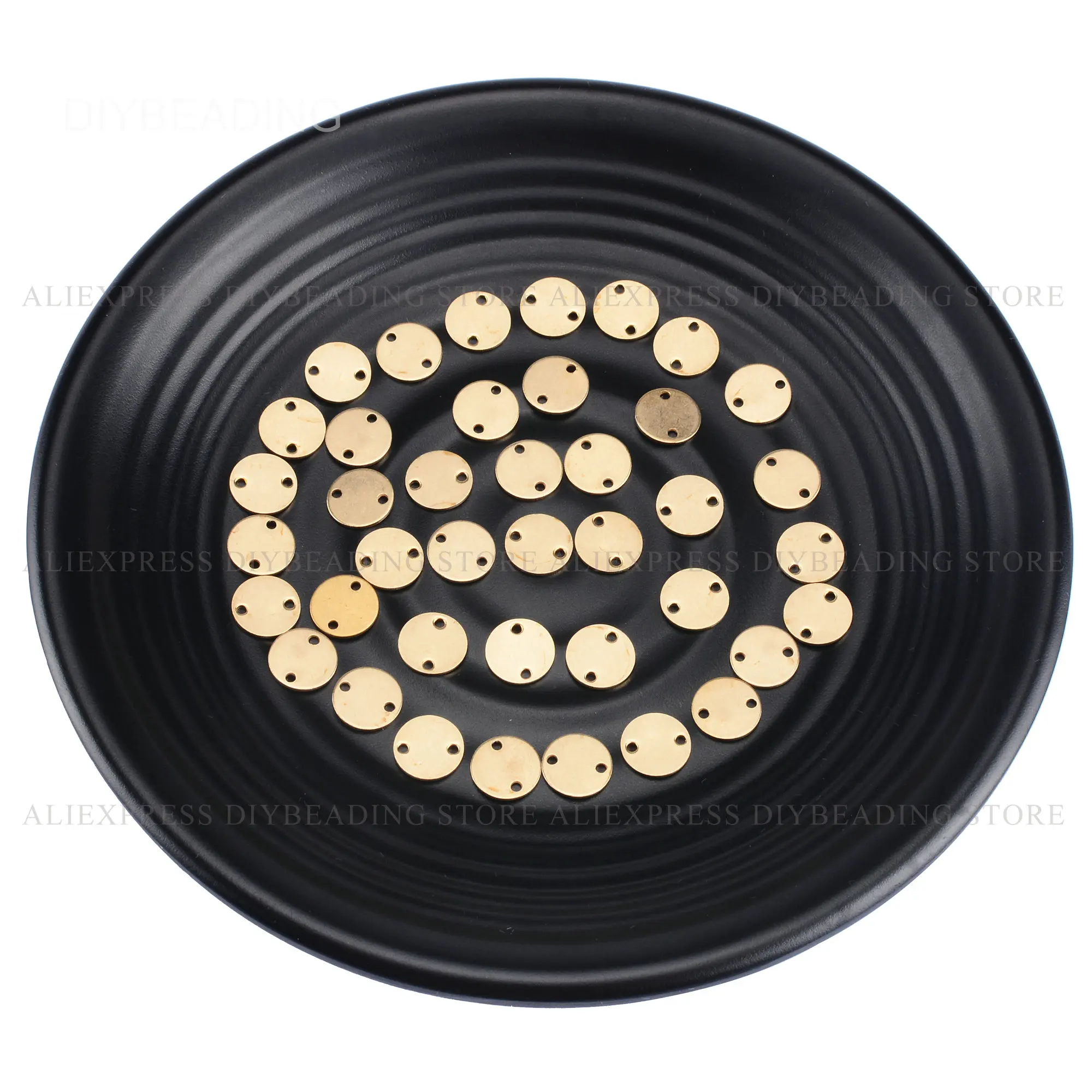 10-1000 Pcs Brass Charm Finding for Making Jewelry Small Size 10mm Circle Connector Component Material Online Bulk Wholesale