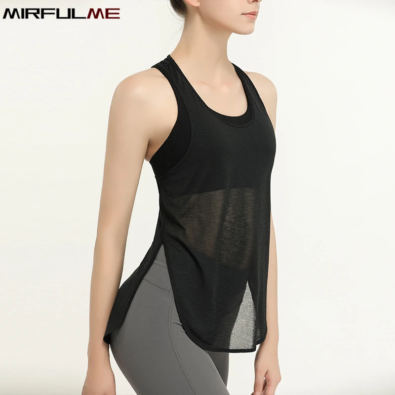 

Women Sport Vest Thin Loose Yoga Shirts Running Fitness Sleeveless T-shirt Quick Dry Solid Tank Top Girls Gym Workout Tee Blouse