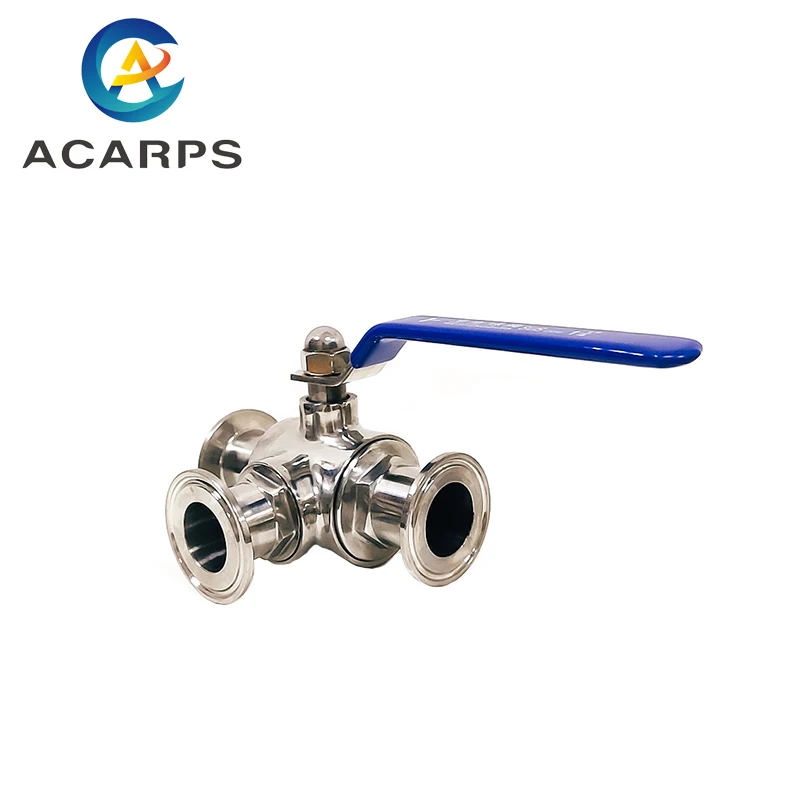 19mm 25mm 32mm 51mm 63mm Sanitary Three Way ball valve Stainless Steel Quick Installed Ball Valve Clamp Ball Valve Food grade