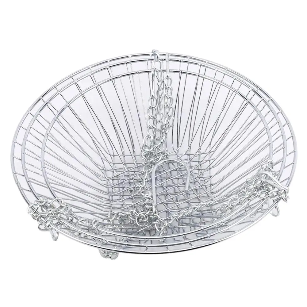 New 3 Layers Hollow Round Wire Hanging Fruit Vegetable Kitchen Storage Basket Plate