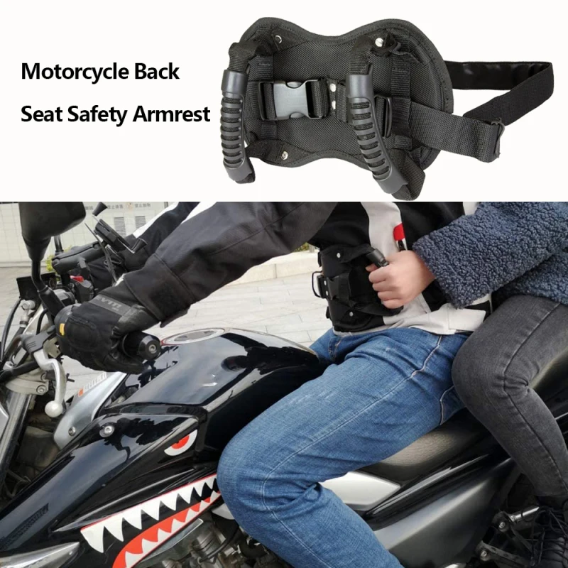 

Motorcycle Back Seat Safety Armrest Passenger Grip Grab Handle Non-Slip Strap Seat Belt Protection Motorcycle Accessories