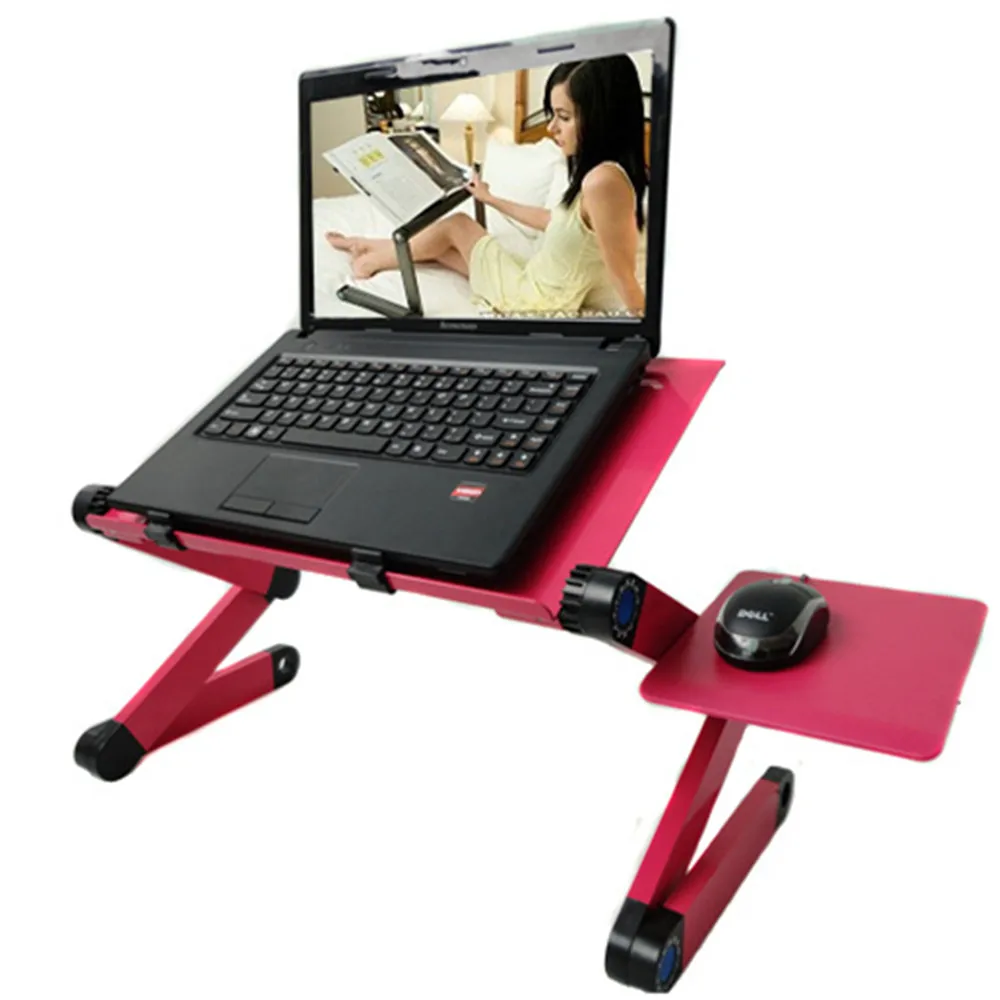 Portable laptop CP desk cooling bracket adjustable height rotating aluminum alloy ABS notebook computer spin support bed table