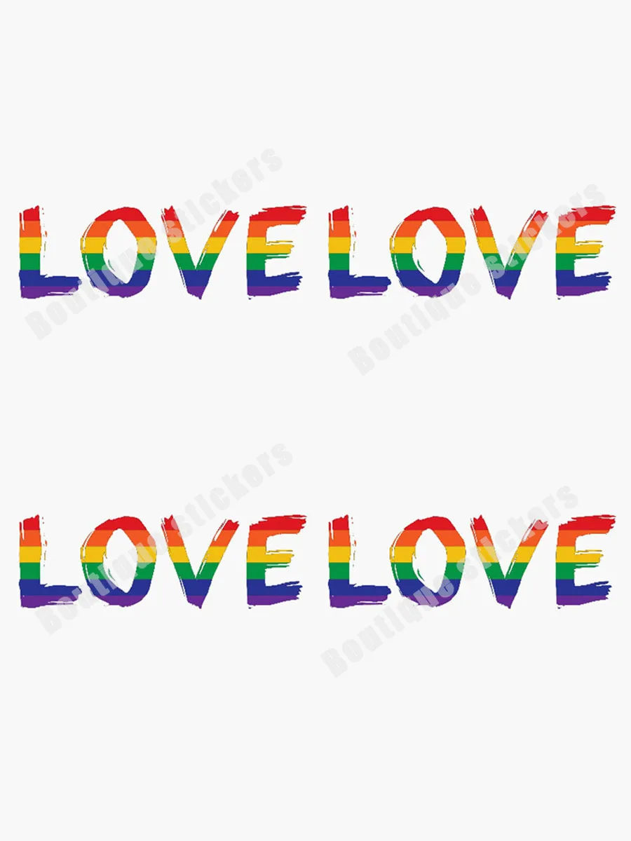 4 Piece Set Gay Pride Color Vinyl Love Decal Sticker Waterproof Personality Racing Sticker Car Motorcycle Decal Notebook