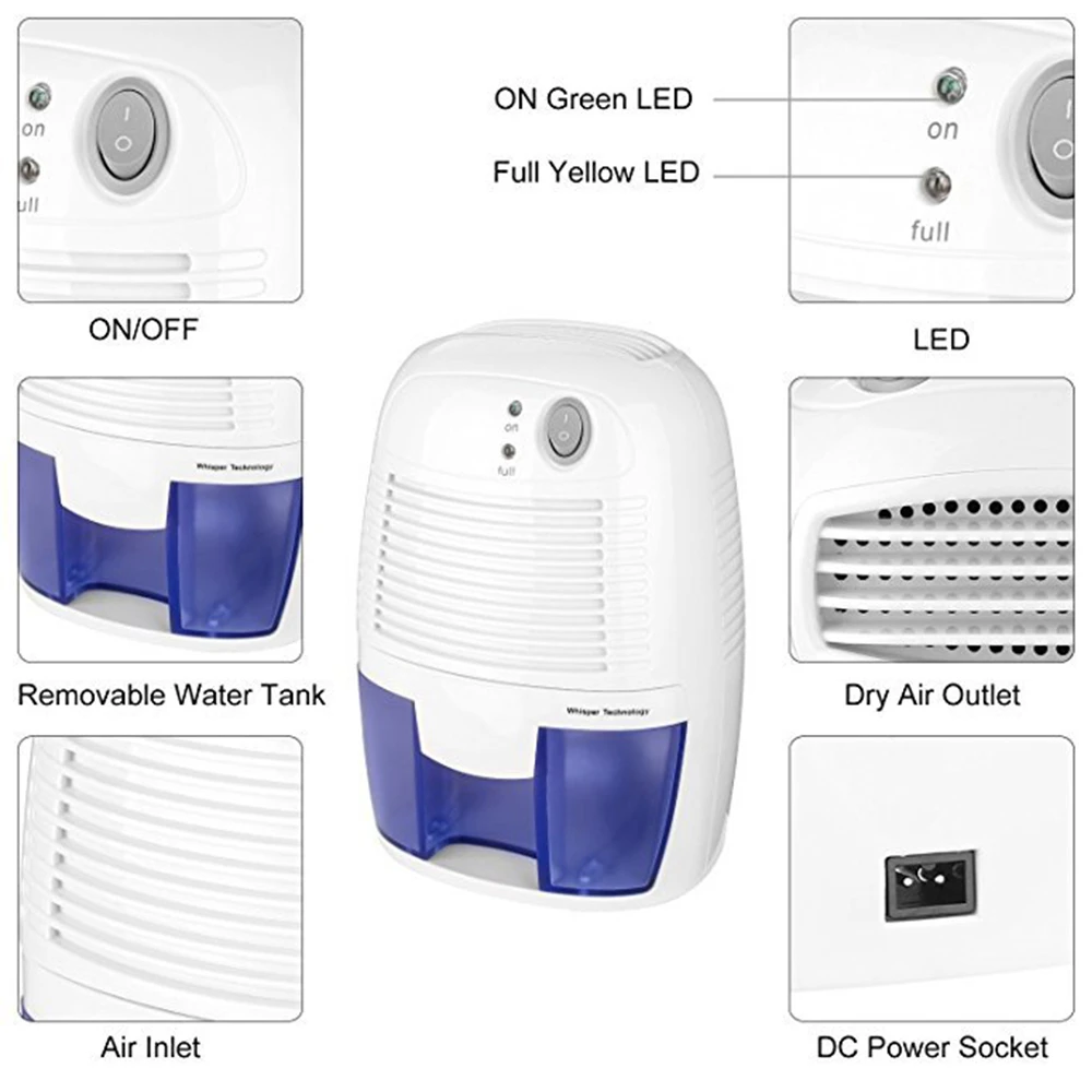 Semiconductor Dehumidifier Mini Portable Home Air Dryer Desiccant Moisture Absorber Low Noise Cabinet Dehumidifier