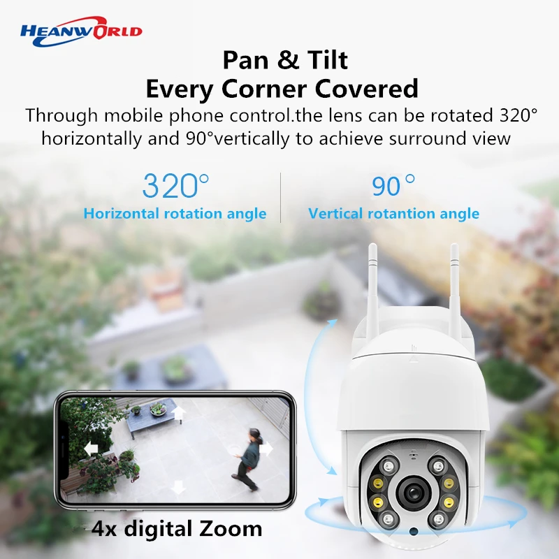 XM 3.0MP PTZ Wireless IP Camera 6X Digital Zoom Waterproof Speed Dome Mini WiFi Security CCTV with Audio AI Human Detection