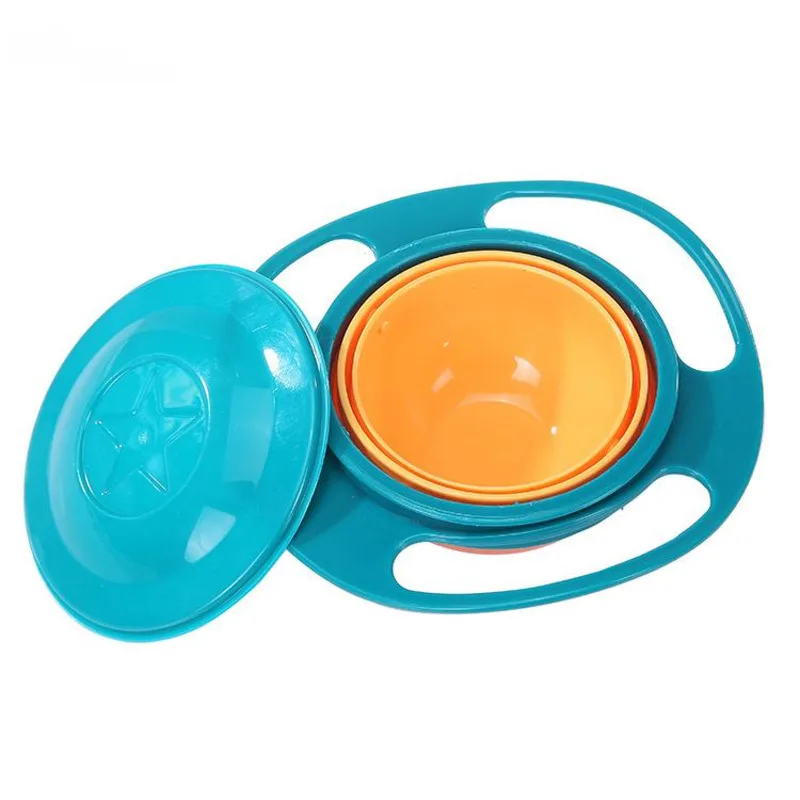 Kids Universal Gyro Bowl 360 Rotate Spill-Proof Practical Design Children Rotary Balance Solid Feeding Dishes Plate Tableware