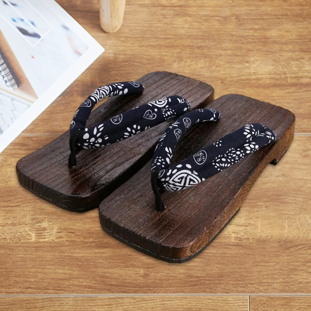 Traditional Japanese Clogs Slippers Shoes Indoor/Outdoor Geta Sandals for Men Women