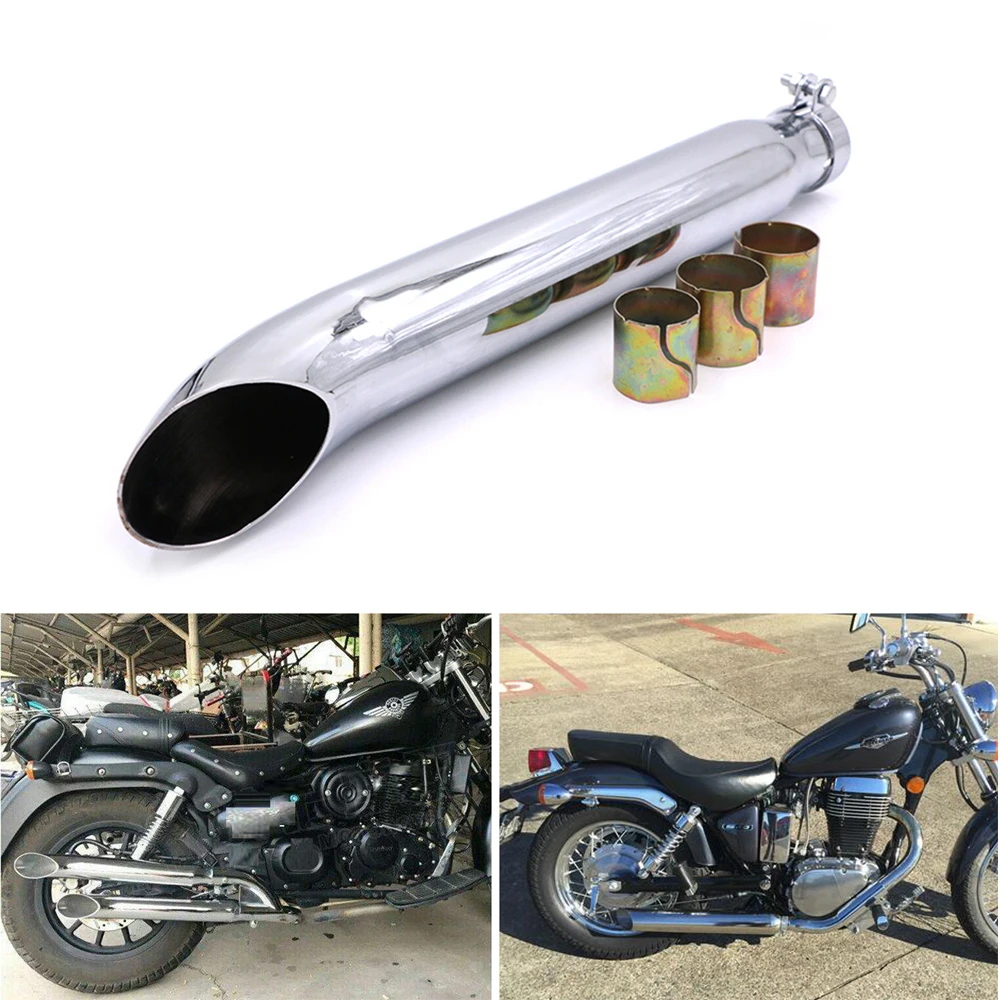 Motorcycle Turn Out Exhaust Muffler Pipe Tapered Silencer Slash Cut for Harley Honda Cafe Racer Suzuki Intruder LC VL 1400 1500