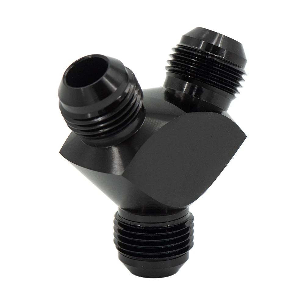 Universale AN6 AN8 AN10 AN12 raccordi adattatori per blocchi a Y in alluminio adattatore nero tipo Y giunto per tubi dell\'olio