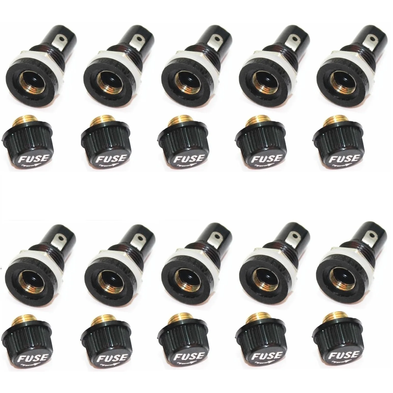 10 stücke 5*20mm glas sicherung halter schwarz versicherung rohr buchse sicherung halter für 5*20 versicherung panel Mount Sicherung Halter