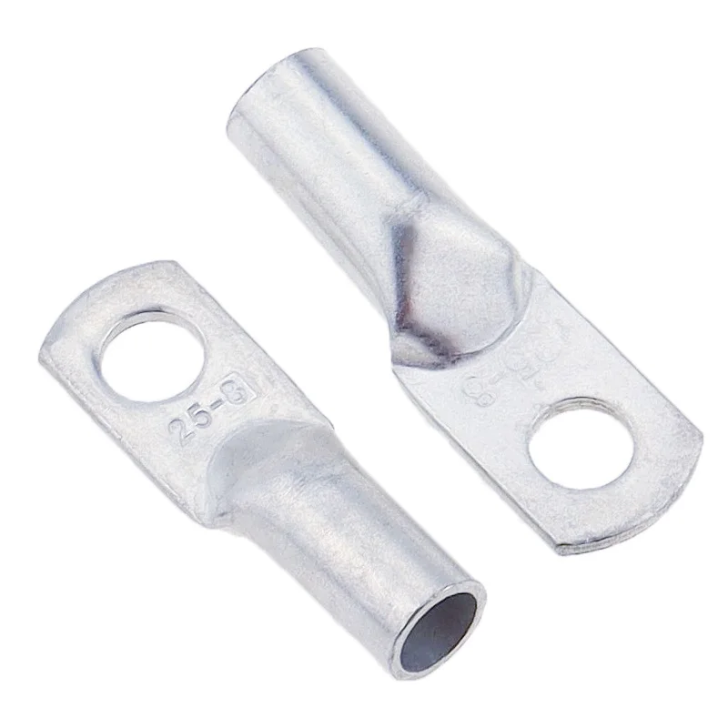 Terminal cabo Lug com parafuso buraco, talões de cobre estanhado, terminais da bateria, M8, M12, 10 mm2, 16 mm2, 25 mm2, JG10-6/8 JG25, JG10, 5pcs