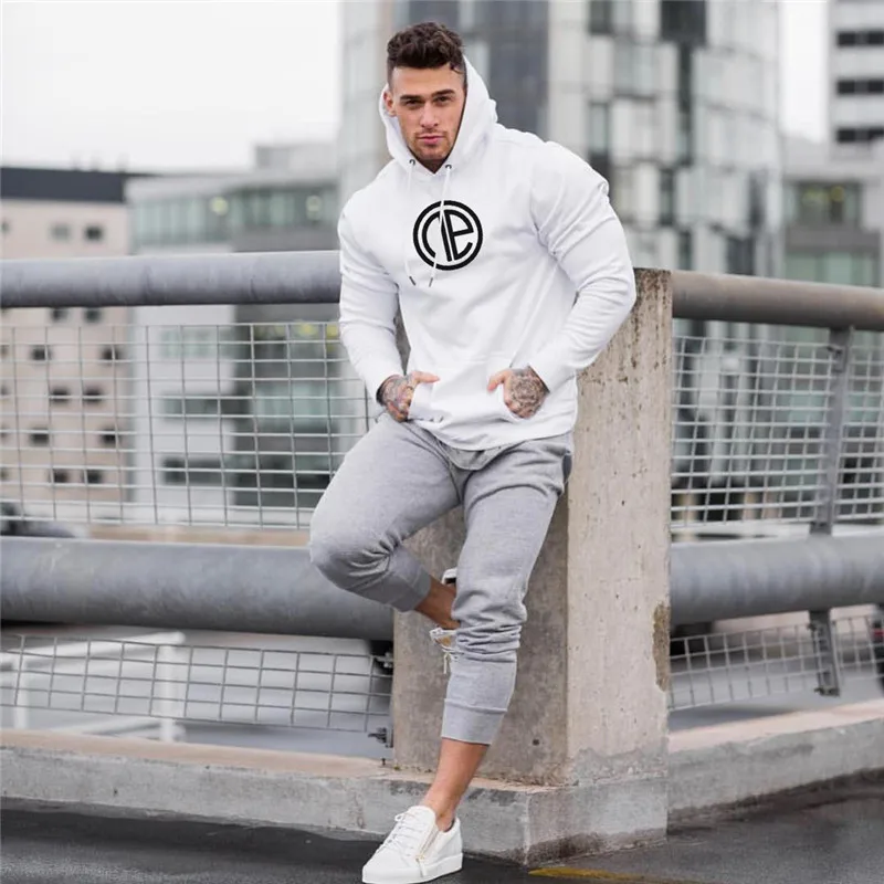 2019 New Autumn Fitness Hoodies Brand Long sleeve Clothing Men Hoody pullover Casual Sweatshirt Muscle Mens Slim Hooded Jackets