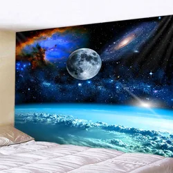 Milky Way Night Sky Tapestry Moon Night Starry Sky Landscape Tapestry Bohemian Psychedelic Home Living Room Bedroom Decoration