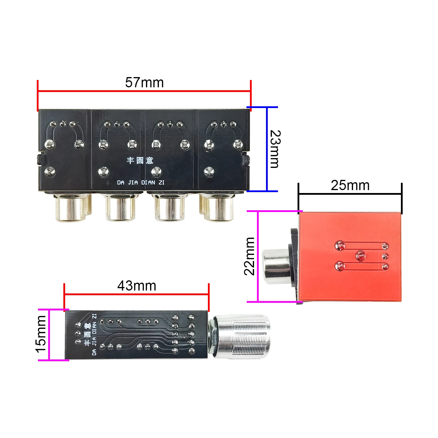 Ghxamp Av Audio Signaal Schakelaar Board 4-Weg Stereo Bron Switcher (1 Punt 4 Of 4 Kiezen 1) rac Lotus Signaal Input 1Set