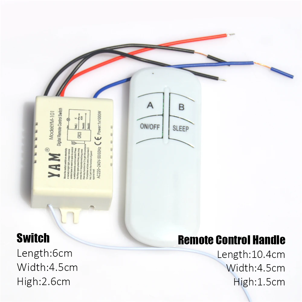 Wireless ON/OFF 1/2/3/4 Ways 220V Lamp Remote Control Switch Receiver Transmitter Controller Indoor Lamp Home Replacements Parts