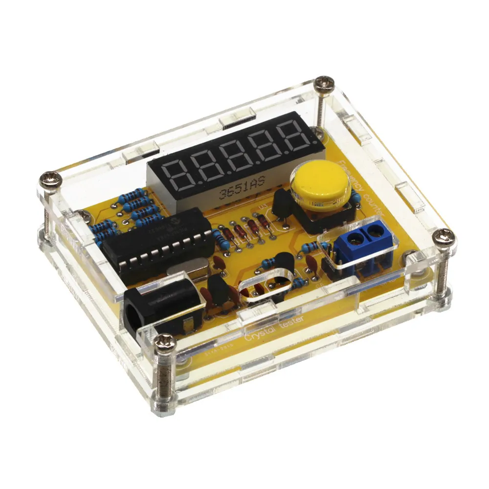 New Arrive LED DIY Kits 1Hz-50MHz Crystal Oscillator Tester Frequency Counter Tester Meter Shell Parts Tester