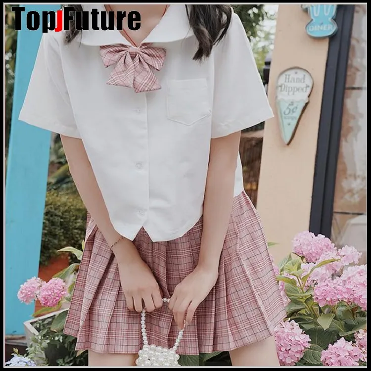 New Arrival Sailor suit School uniform sets JK school uniforms for girls White shirt grey black pink skirt suits Student Cosplay