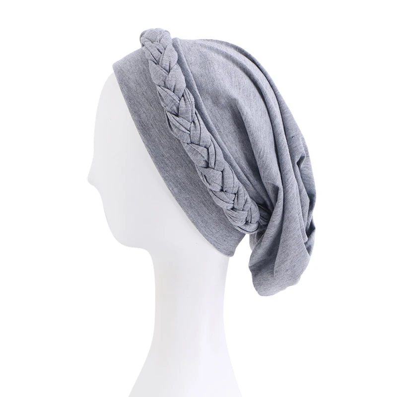 Muslimischen Geflochtene Turban Headwrap Für Frau Böhmischen stil Kopftuch stretchy hijabs Kopf Wraps Hijabs Femme Musulman Bandana