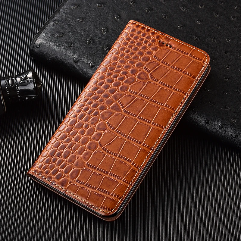 Crocodile Genuine Leather Flip Case For Honor X9A X9B X8A X7A X6A X50 X40 X30 X20 X10 X9 X8 X7 X6 4G 5G Max Phone Cover Cases