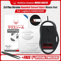 2 Sets Hotline Games 3.0 Plus Rounded Curved Edges Mouse Feet Skates for Logitech G500 G500S Gaming Mouse Feet Pad Replacement