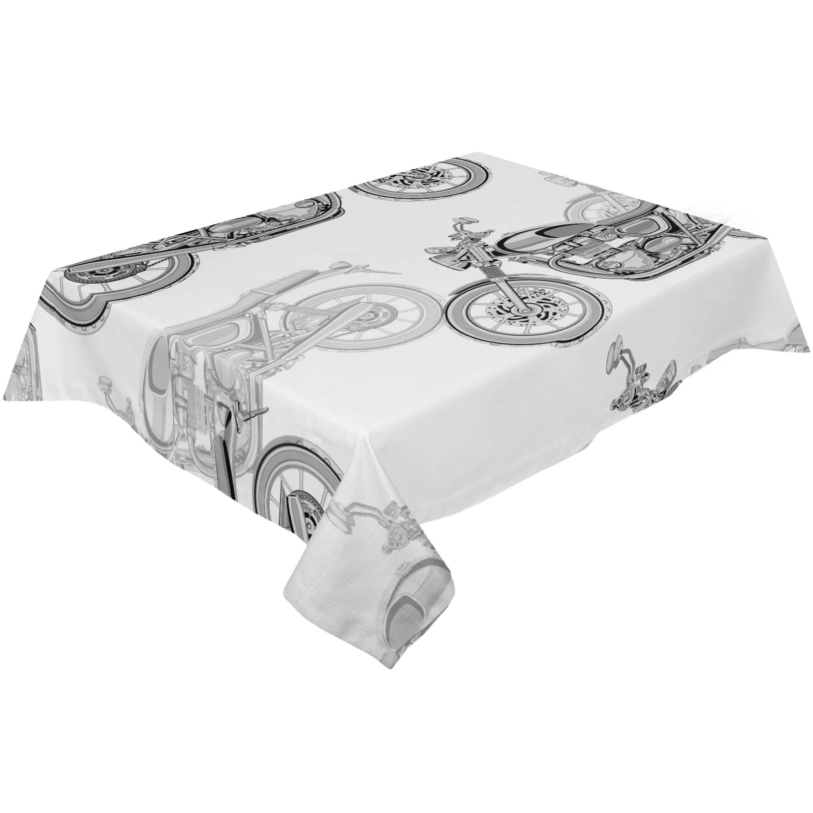 Motorcycle Transportation Table Cloth Waterproof Dining Tablecloth for Table Kitchen Decorative Coffee Cuisine Party Table Cover