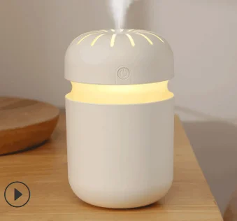 Humidificador pequeño para aromaterapia, máquina nebulizadora de escritorio USB, pulverizador largo e intermitente con luces de colores, menos de 30dB