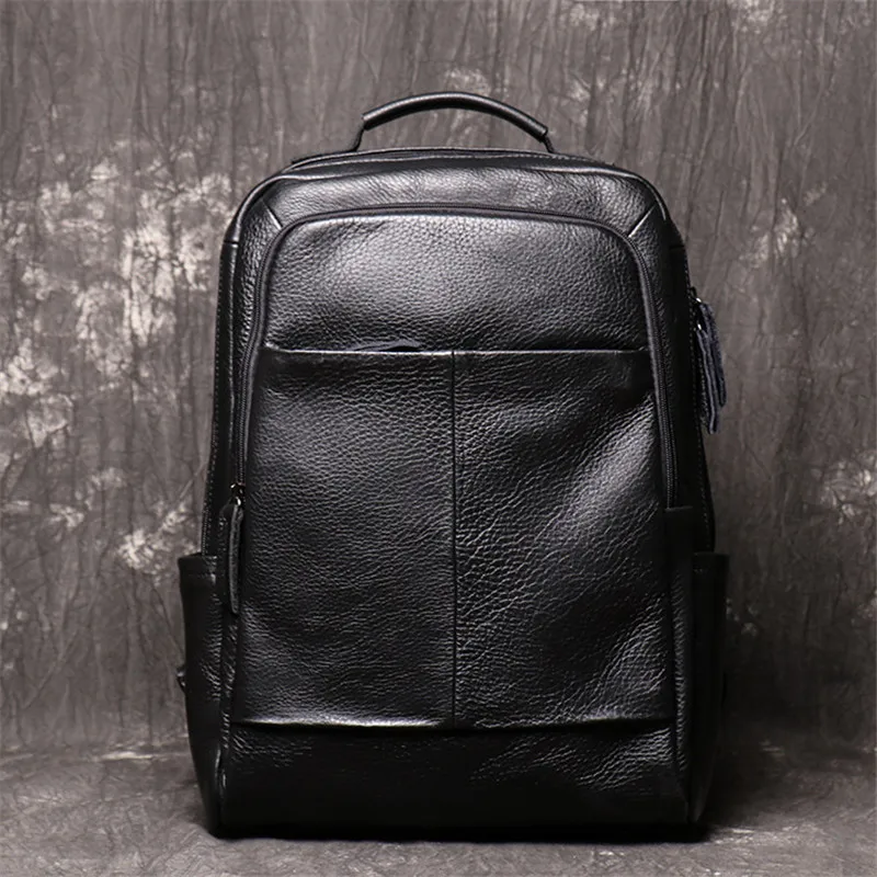 Imagem -06 - Nesitu-mochila Laptop de Couro Genuíno para Homens e Mulheres Bolsas de Viagem de Couro de Alta Qualidade Vintage Marrom Preto Top Grain a4 M1037 14