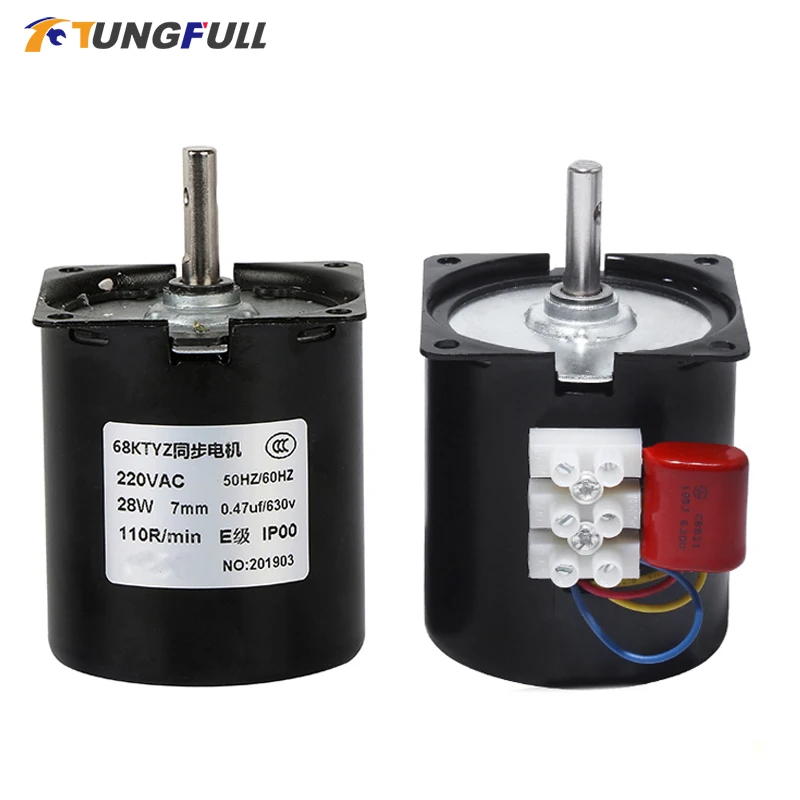 68KTYZ 220V AC High Torque Motor Permanent Magnet Synchronization Positive Inversion Low Speed and Multiple Speeds