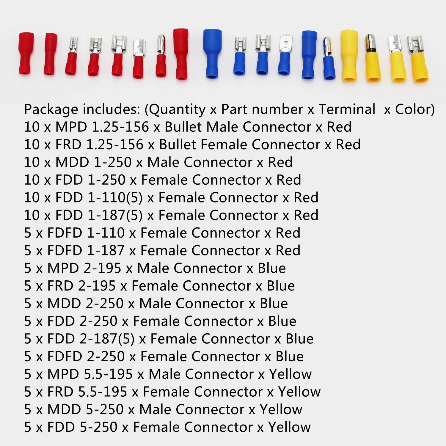 120pcs Insulated Crimp Spade Terminal 18 Types Electric Wire Cable Connectors Kit Butt Bullet Lugs Terminal Rolled Assorted Kit