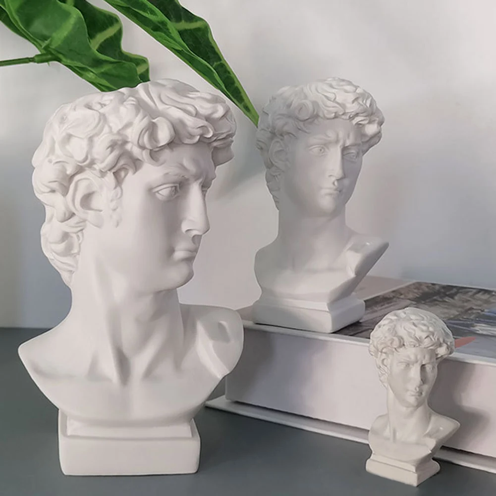 Obsadka do pióra żywica David statua miniaturowa figurka portret makijaż szczotka schowek doniczka stół do komputera organizator Home Decor