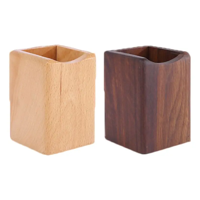 Natural Wooden Pen Pencil Holder Multiple-use Desk Organizer Storage Box Desktop