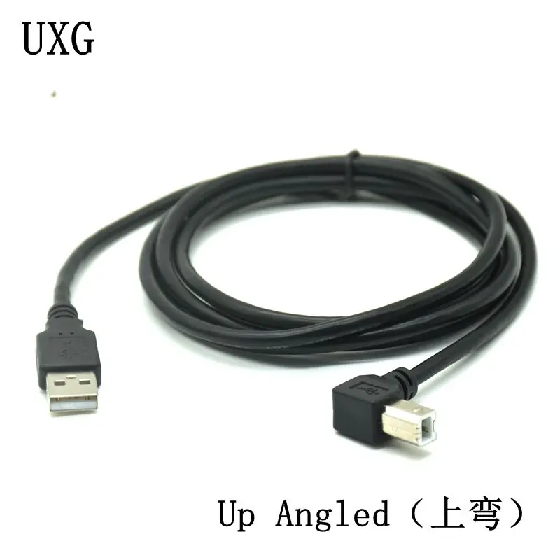 5 м 3 м USB-кабель Высокоскоростной 2,0 A-B штекер 90 градусов прямоугольный кабель для принтера Canon Brother Samsung Hp Epson Шнур 5 футов 1,5 м
