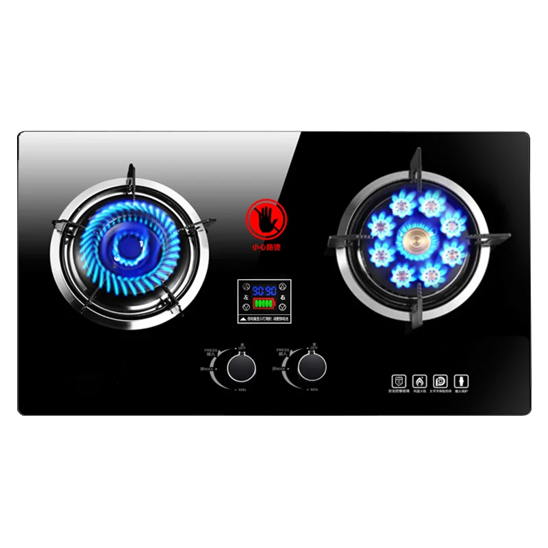Fierce gas stove Double stove Embedded gas stove Household Natural gas liquefied gas stove Cooker cooktop gas cooktop