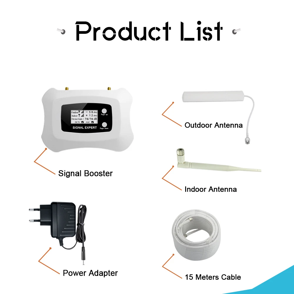 4G AWS 1700 2100 Mobile Phone Signal Amplifier AGC LCD Display 70dB 4G LTE Repaeter Full Intelligent 2100mhz Cellular Booster