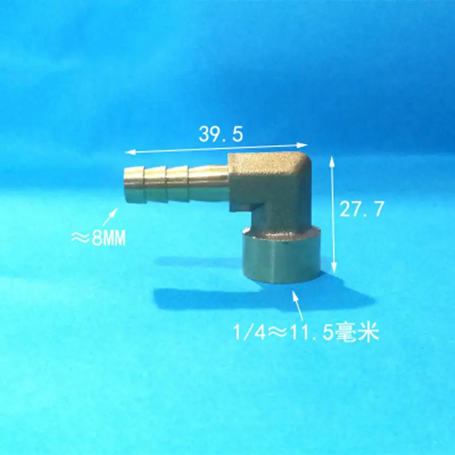 

1/4" BSPP Female x 8mm Hose Barb Elbow Splicer Brass Hosetail Fitting Adapter Coupling Water Gas Fuel