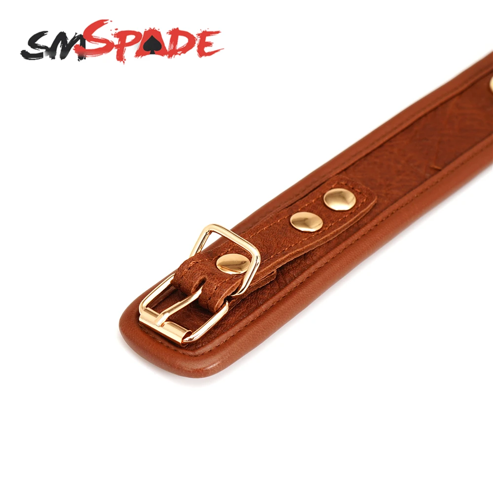 SMSPADE Bondage Leather Collar with Leash Sex Games BDSM Slave Sex Toys Bondage Necklace Adult Toys for Couples