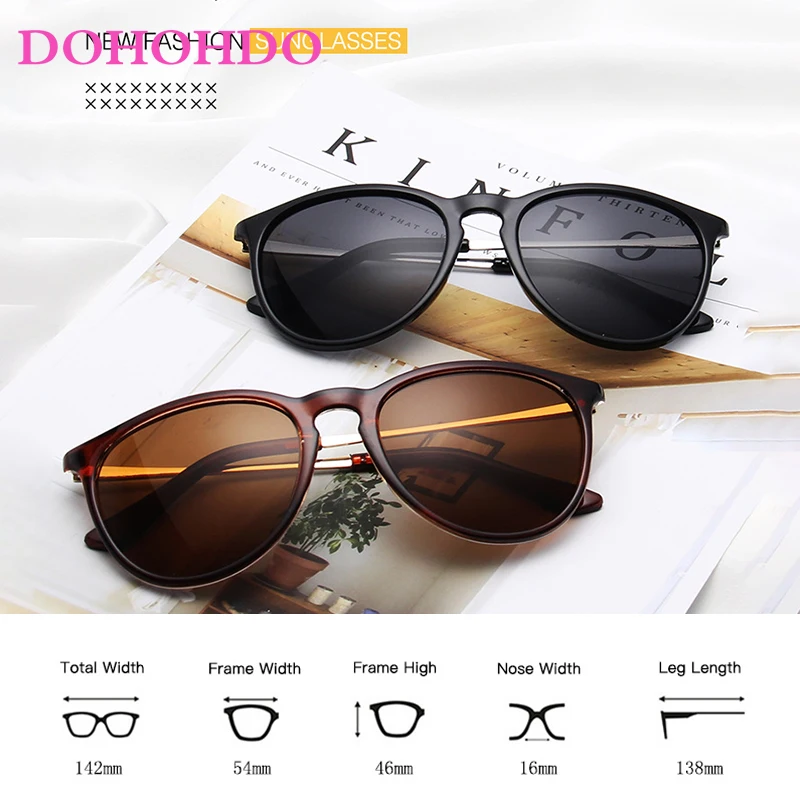 DOHOHDO Vintage Retro Mirror Sunglasses Women Brand Designer Cat Eye Sun Glasses Leopard Protection Mirrored Zonnebril Dames