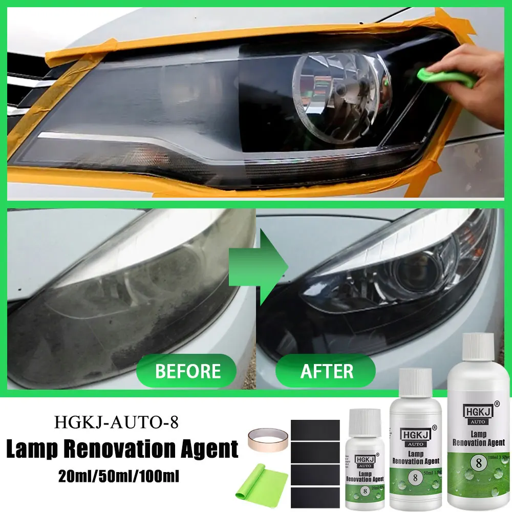 Headlight Headlamp Polish Restoration Kit Lamp Renovation Agent Auto Long Lasting Protection Oxidation Liquid for Car HGKJ 8