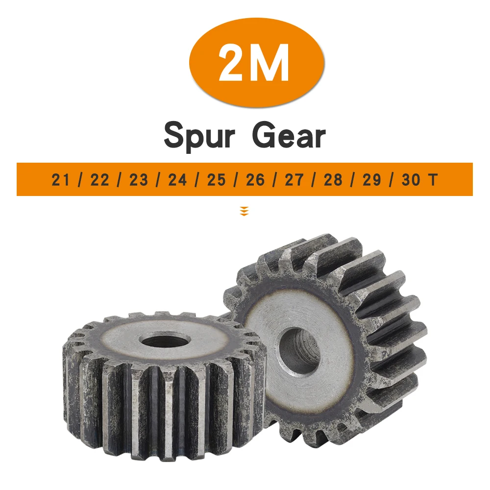 Flat Gear 2M-21/22/23/24/25/26/27/28/29/30T SC45# Carbon Steel  Cylindrical Gear  Height 20 mm High Frequency Quenching Teeth