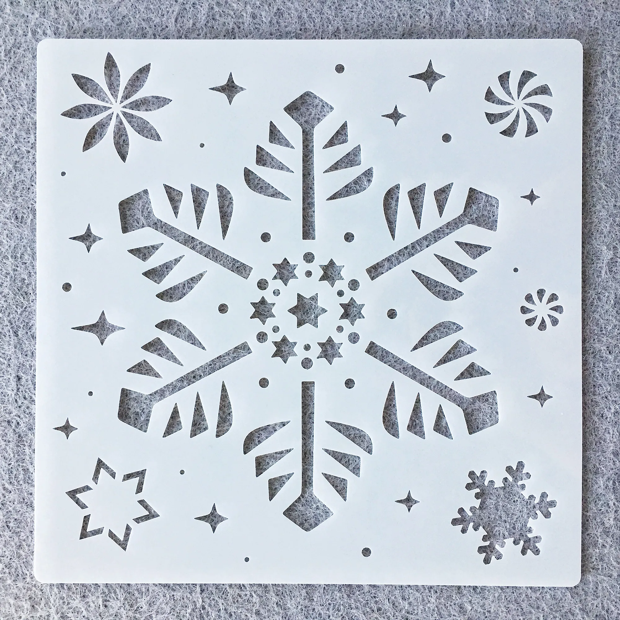 6Pcs/Set 20*20cm Winter Christmas Snowflake DIY Layering Stencils Painting Scrapbook Coloring Emboss Decorative Template