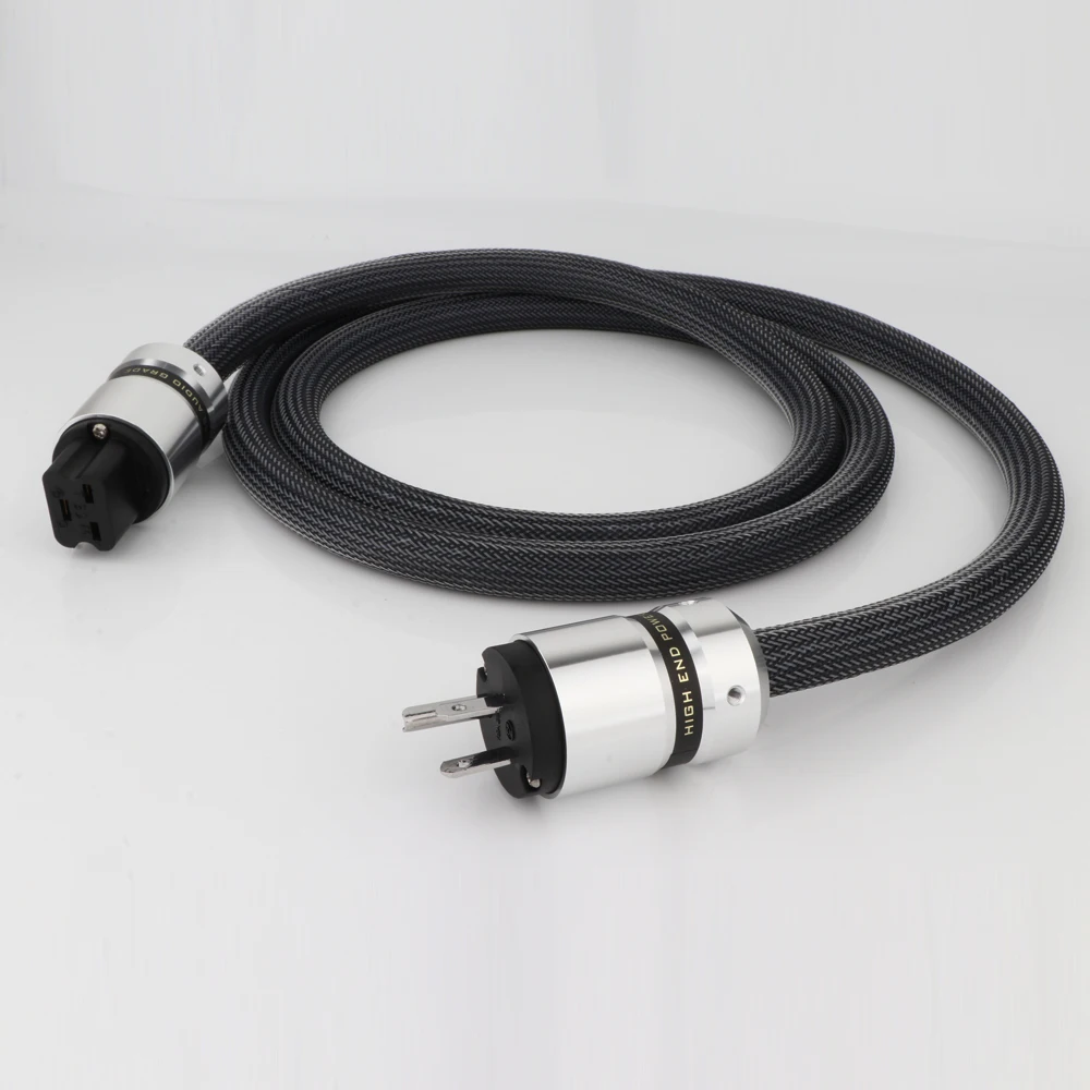 OFC Copper Hifi Audio Power Cable Audiophile Power Cord with US Plug &C19 IEC Female Connector D503080